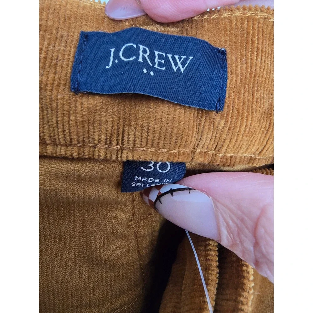 J. Crew Mens Corduroy Pants Size 30 Brown Straight Fit Casual Trousers‎ NWOT